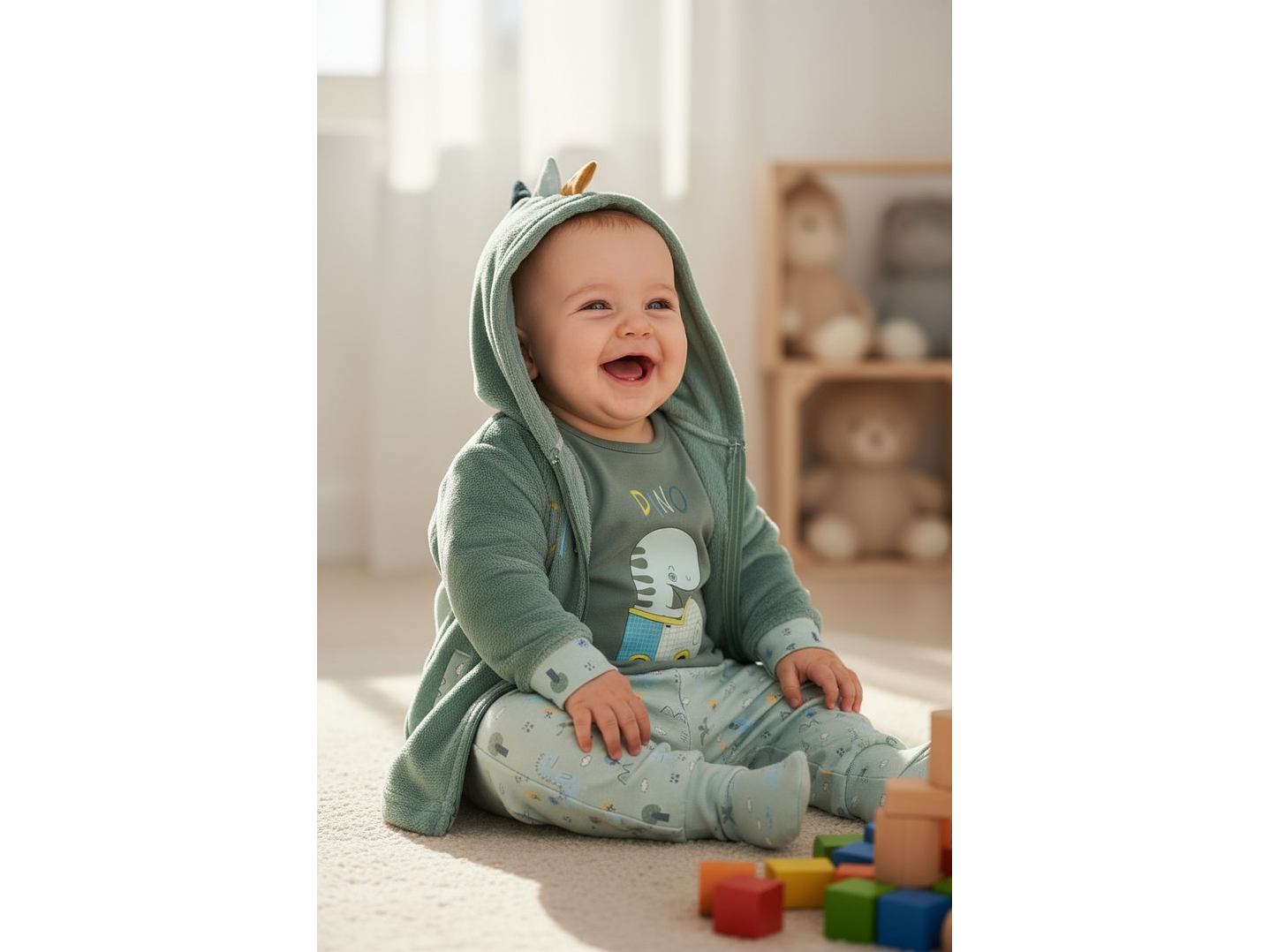 Pijama de bebé “Dino” – 100% Algodão 3