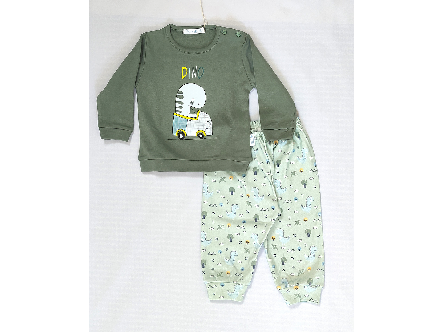 Pijama de bebé “Dino” – 100% Algodão 4