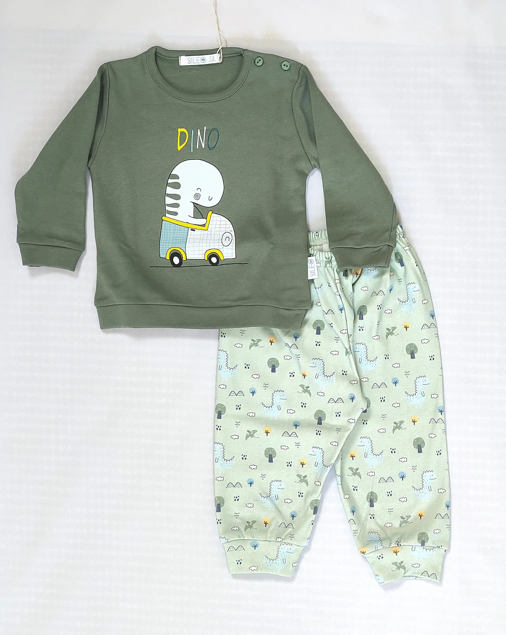 Pijama de bebé “Dino” – 100% Algodão 4