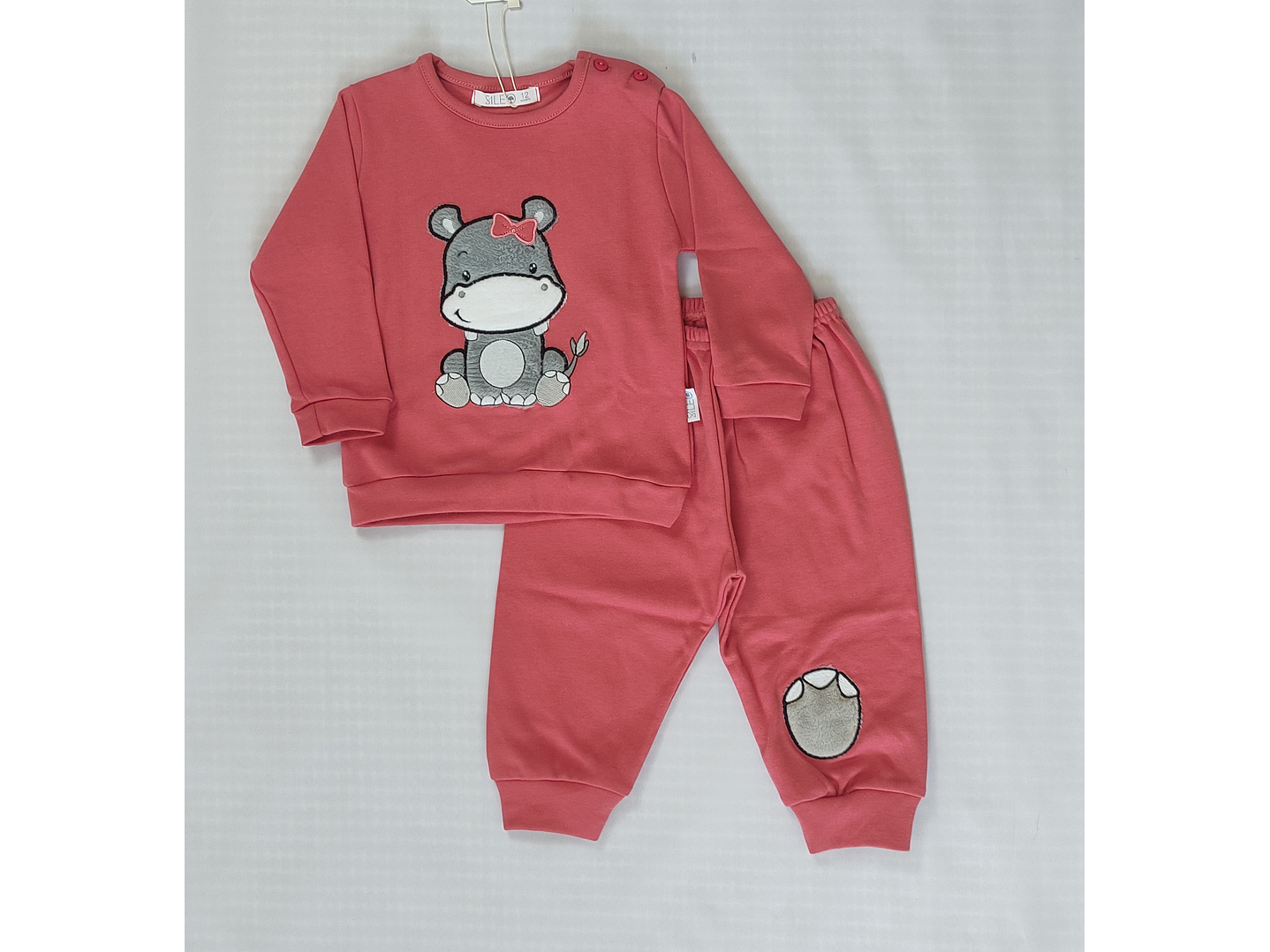 Pijama de bebé “Hipopótamo” – 100% Algodão (felpa cardada) 2