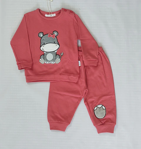 Pijama de bebé “Hipopótamo” – 100% Algodão (com carda)