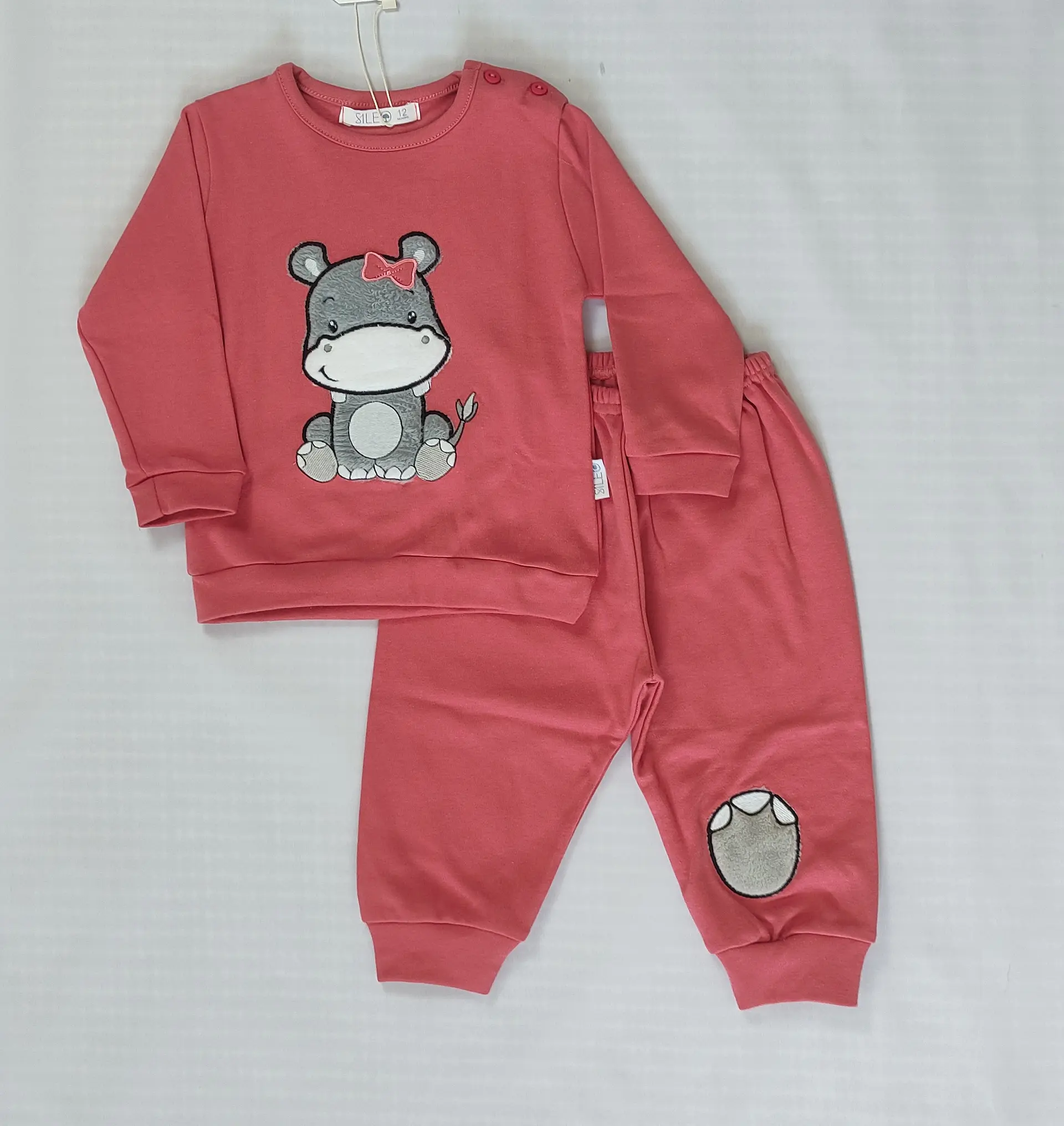 Pijama de bebé “Hipopótamo” – 100% Algodão (com carda) 2
