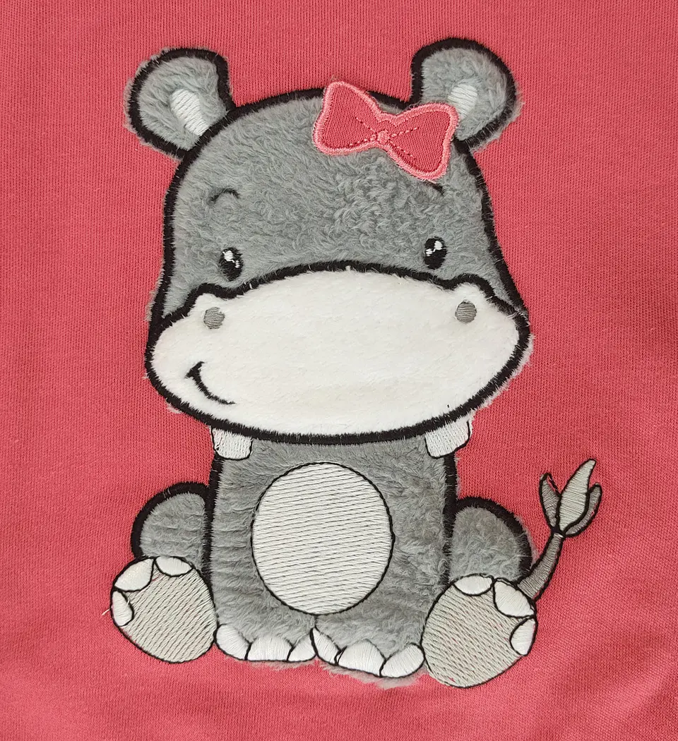 Pijama de bebé “Hipopótamo” – 100% Algodão (com carda) 4