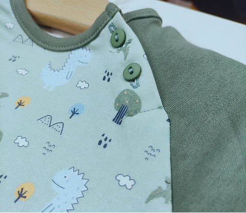 Pijama de bebé "Dino Forest" - 100% algodão (felpa cardada)