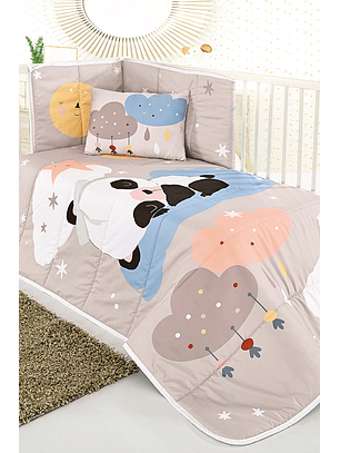 Edredão + resguardo + almofada estampado 