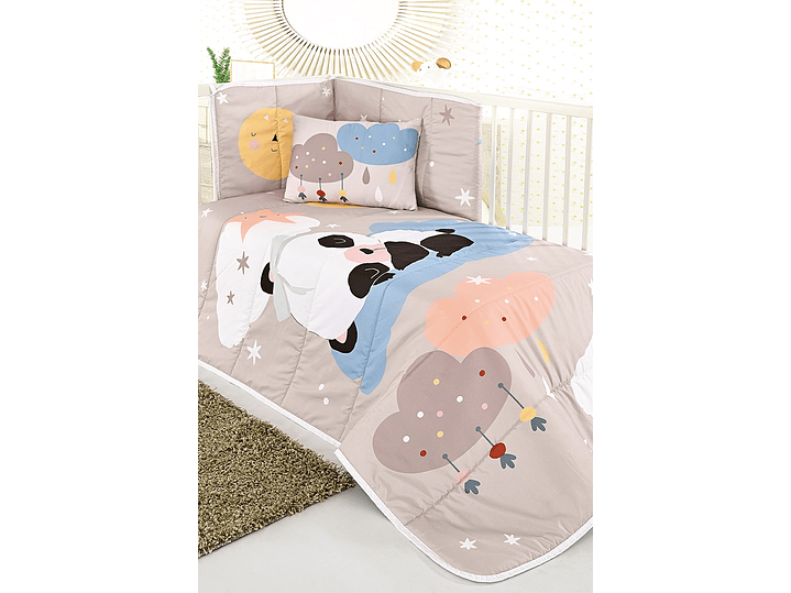 Edredão + resguardo + almofada estampado 