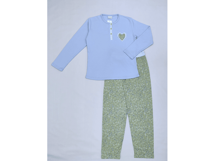 Pijama de mulher em algodão com carda 2