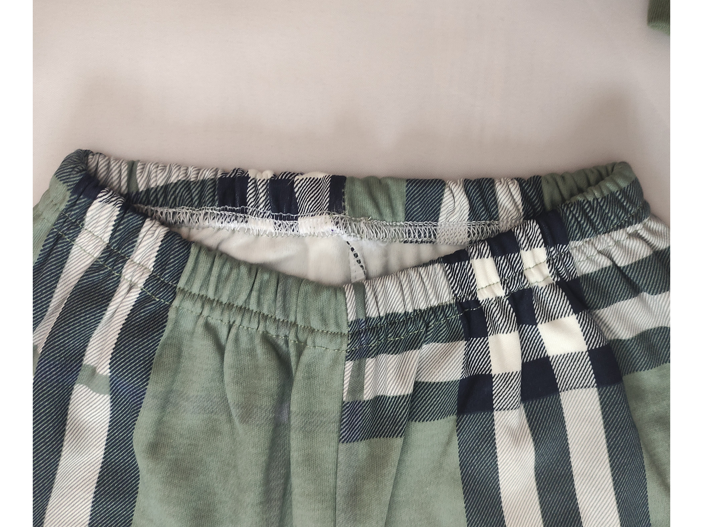 Pijama de criança em algodão (com carda) com calça ao xadrez 4