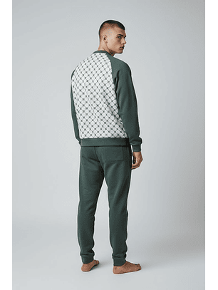 Pijama de homem 100% algodão cardado - verde