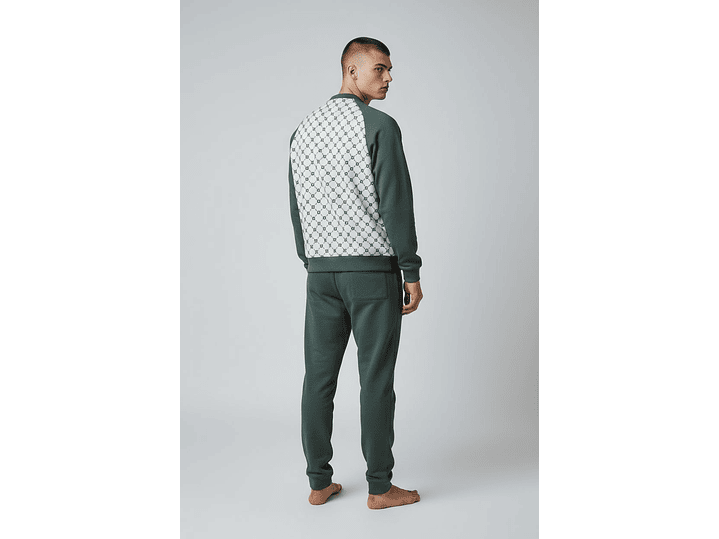 Pijama de homem 100% algodão cardado - verde 2