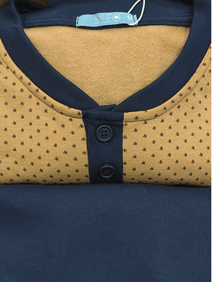 Pijama de homem 100% algodão cardado - camel