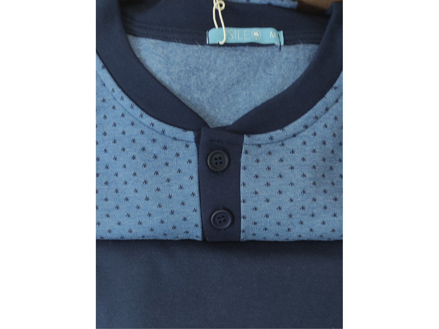 Pijama de homem 100% algodão cardado- azul indigo 2