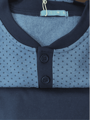 Pijama de homem 100% algodão cardado- azul indigo