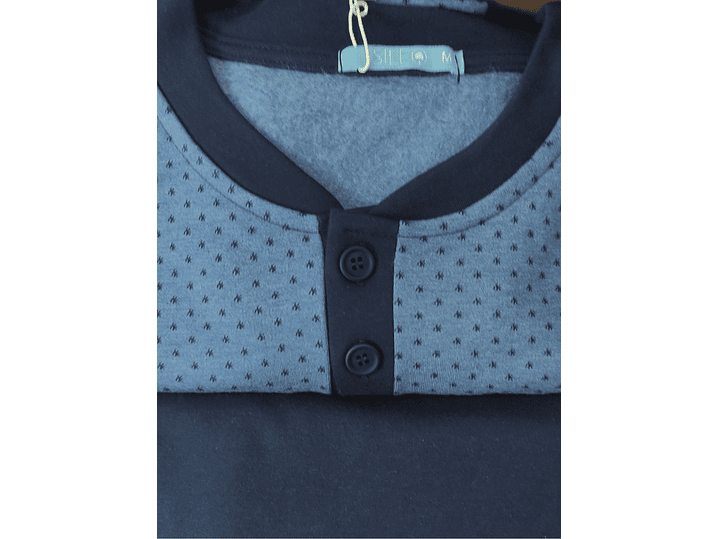 Pijama de homem 100% algodão cardado- azul indigo 2