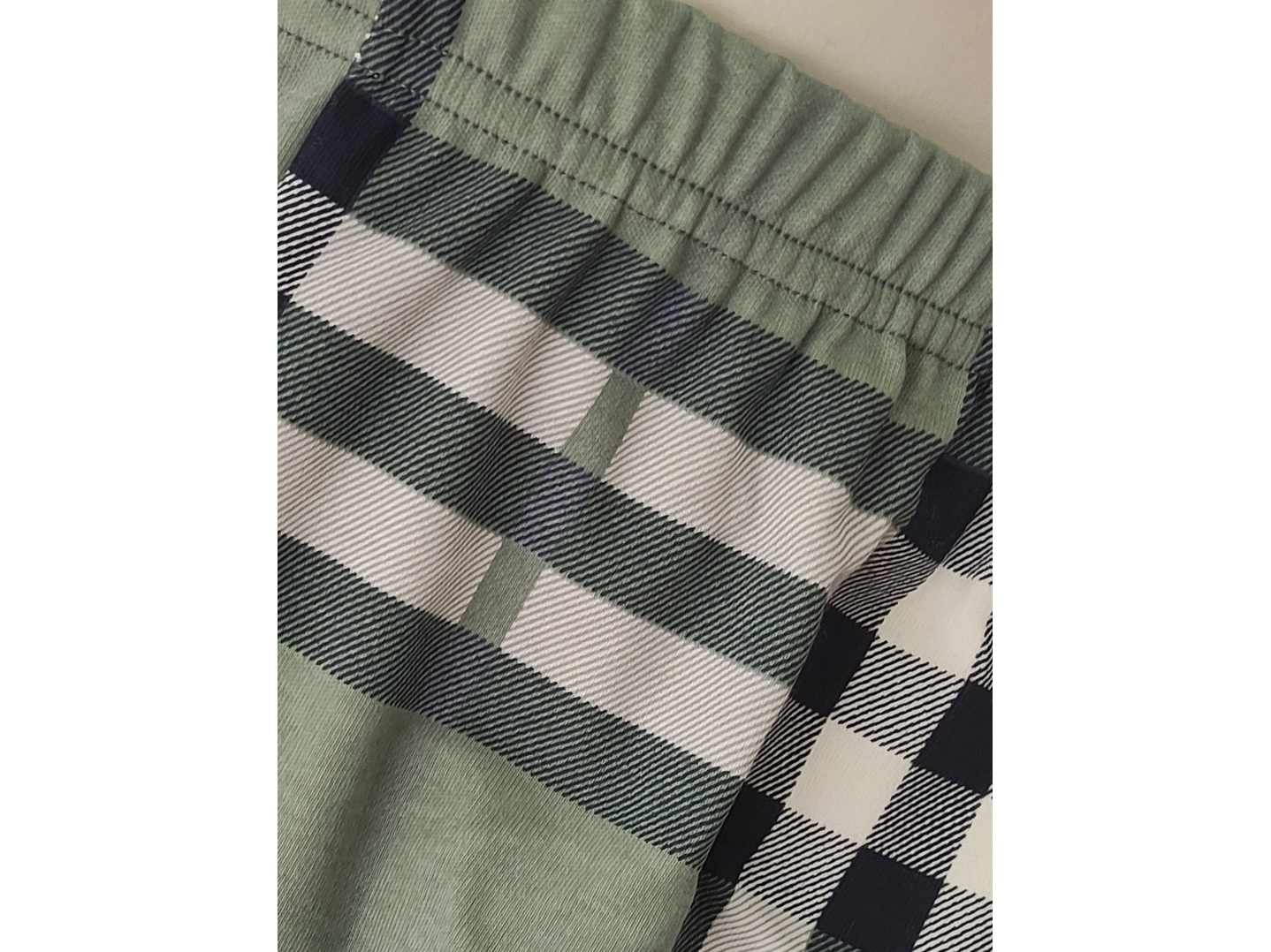 Pijama de homem em algodão com calça ao xadrez - verde 3
