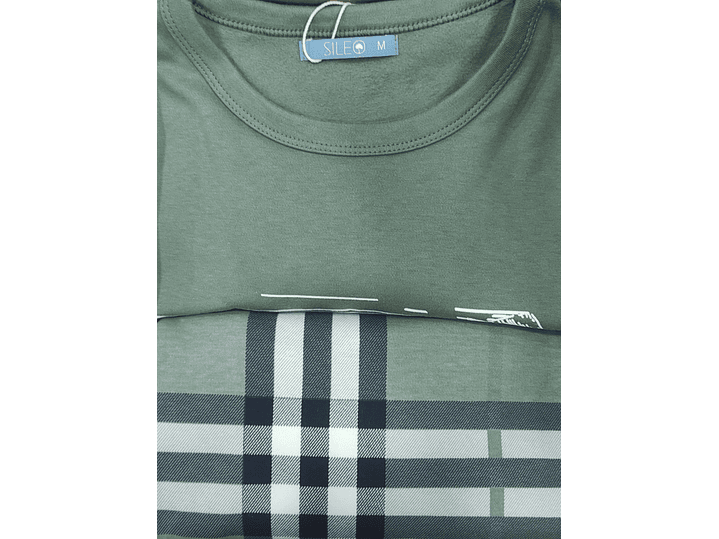 Pijama de homem em algodão com calça ao xadrez - verde 4