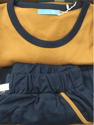 Pijama de homem 100% algodão cardado - camel