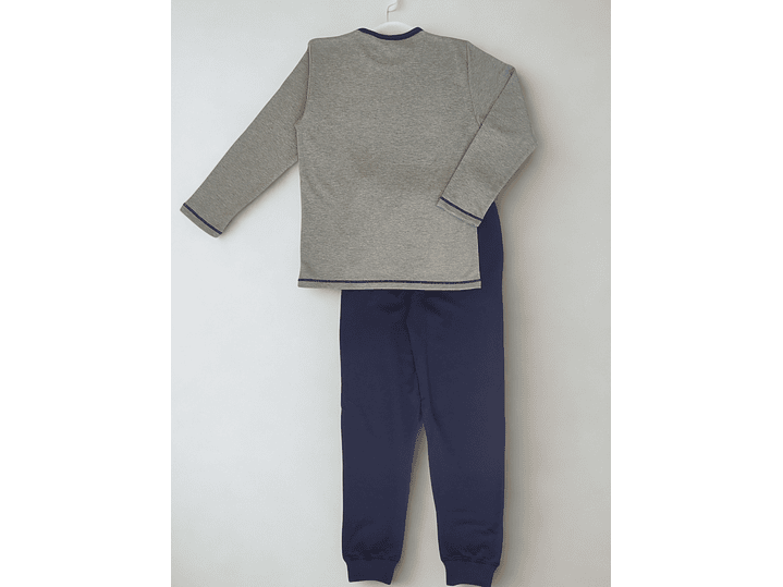 Pijama de homem em algodão cardado com bolsos 6