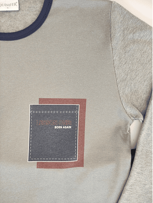 Pijama de homem em algodão cardado com bolsos