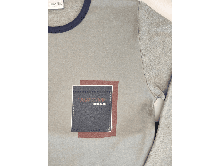 Pijama de homem em algodão cardado com bolsos 2