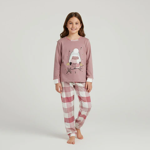 Pijama de criança em algodão -  com venda para os olhos