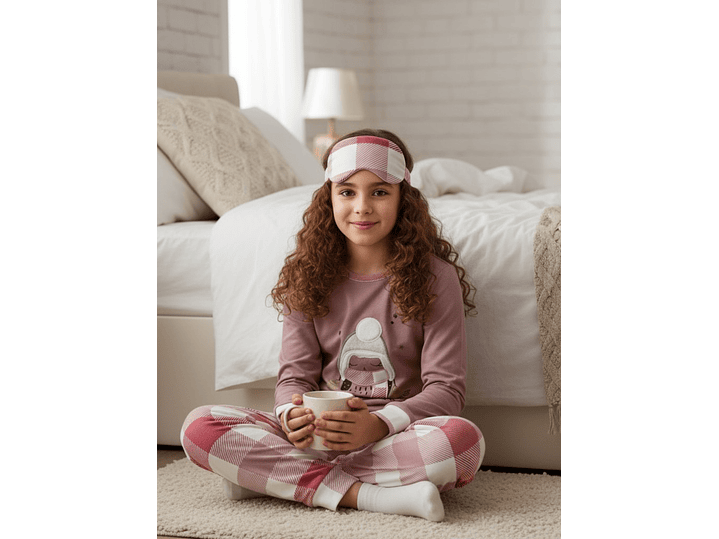 Pijama de criança em algodão -  com venda para os olhos 1