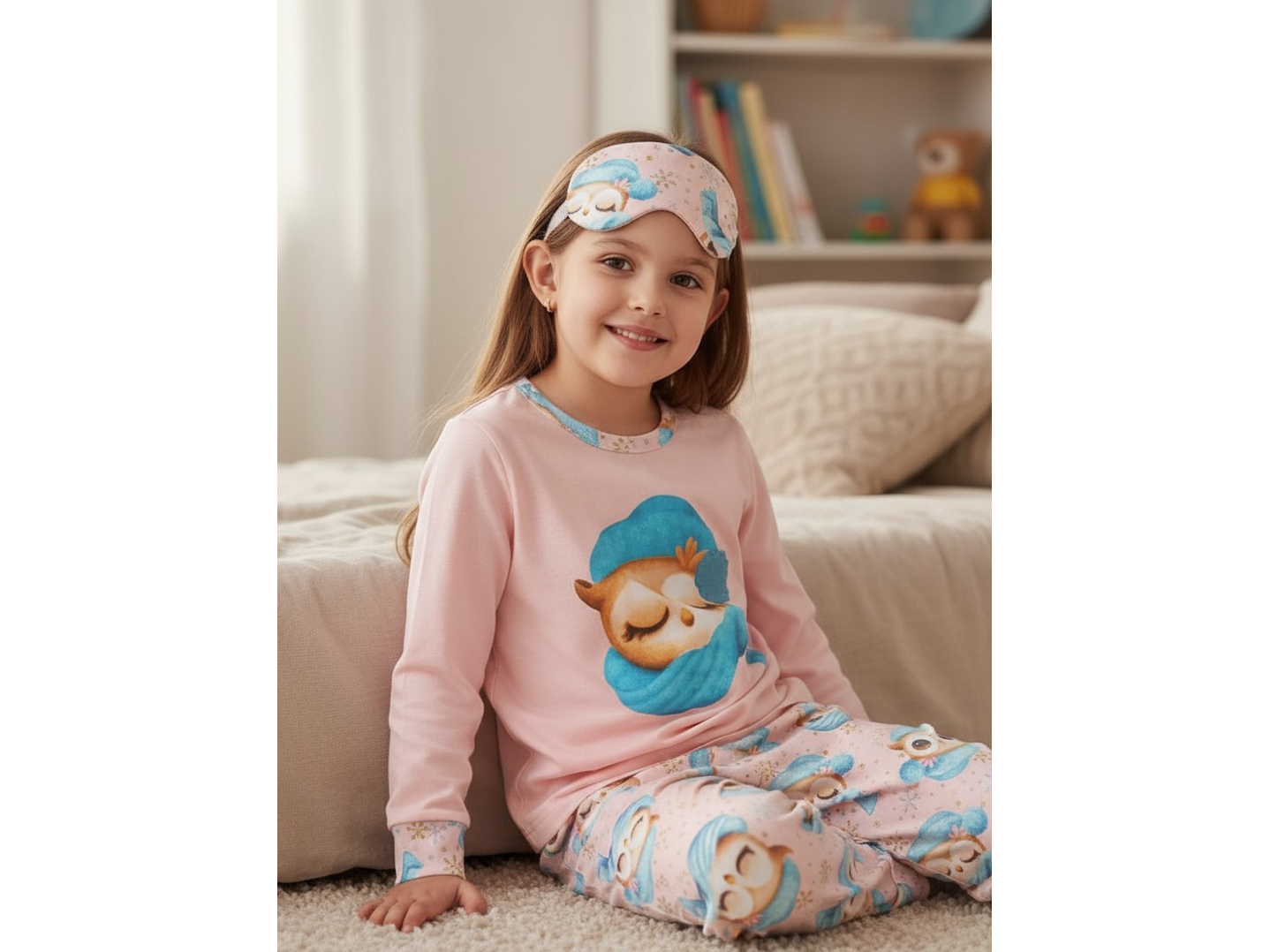 Pijama de criança com venda para os olhos 