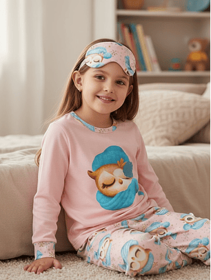 Pijama de criança com venda para os olhos 
