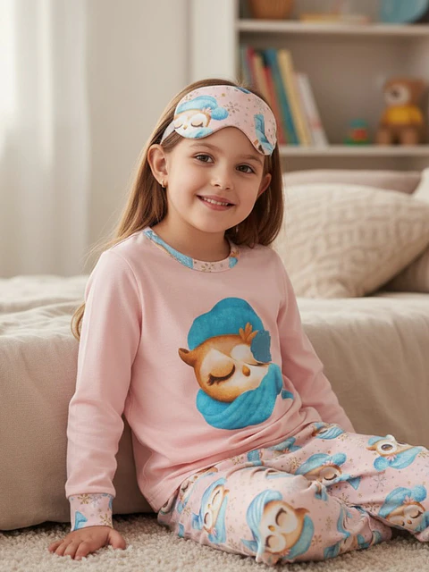 Pijama de criança com venda para os olhos "Corujinha"