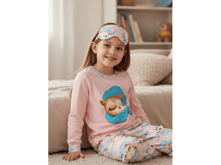 Pijama de criança com venda para os olhos 