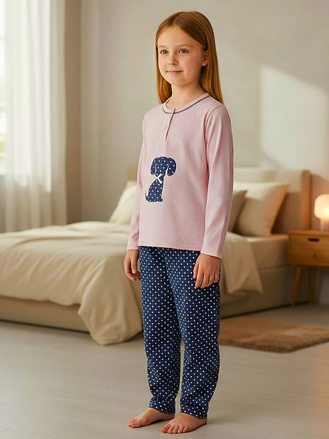 Pijama de criança cardado - cãozinho
