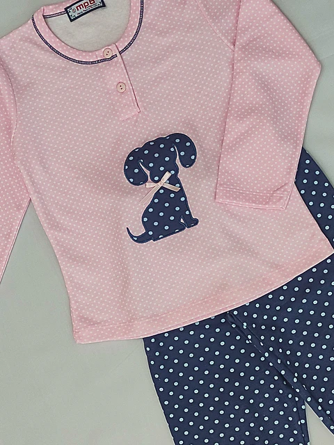 Pijama de criança cardado - cãozinho