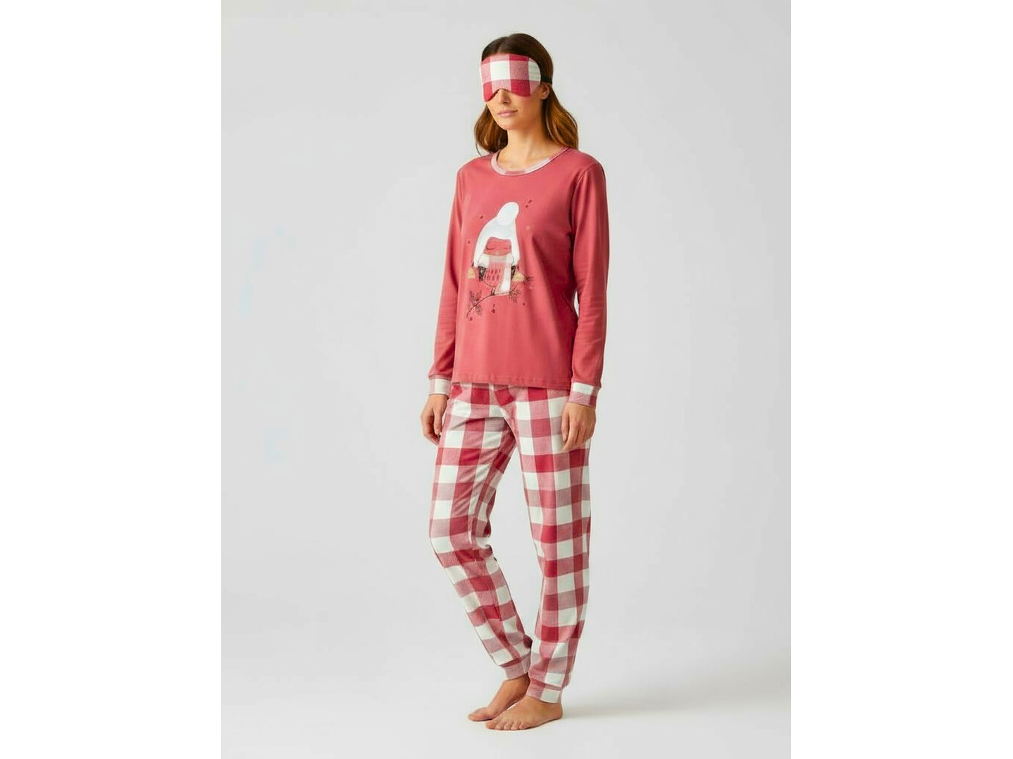 Pijama de mulher em algodão com venda para os olhos 1