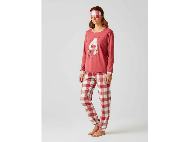 Pijama de mulher em algodão com venda para os olhos 1