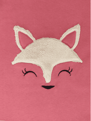 Pijama 100% Algodão Cardado com Bordado de Raposa