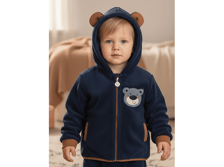 Casaco de bebé com capuz ursinho 1