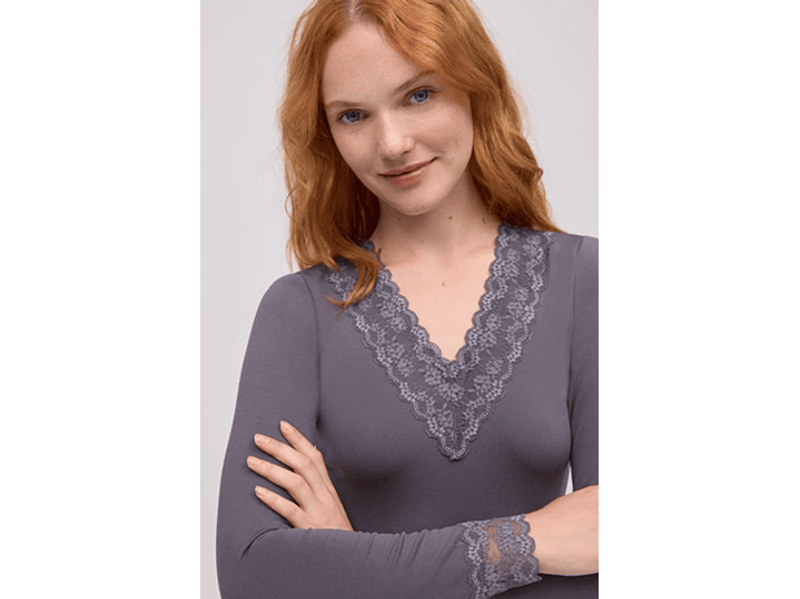 Camisola térmica de decote em bico 1