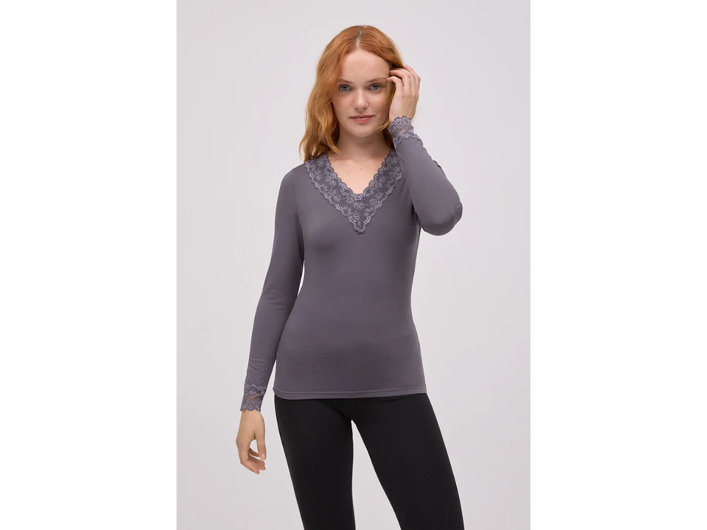 Camisola térmica de decote em bico 2