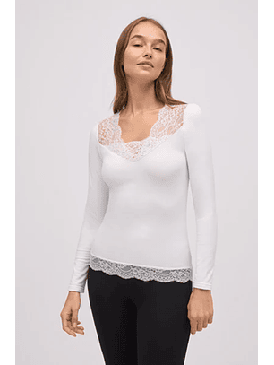 Camisola térmica com renda