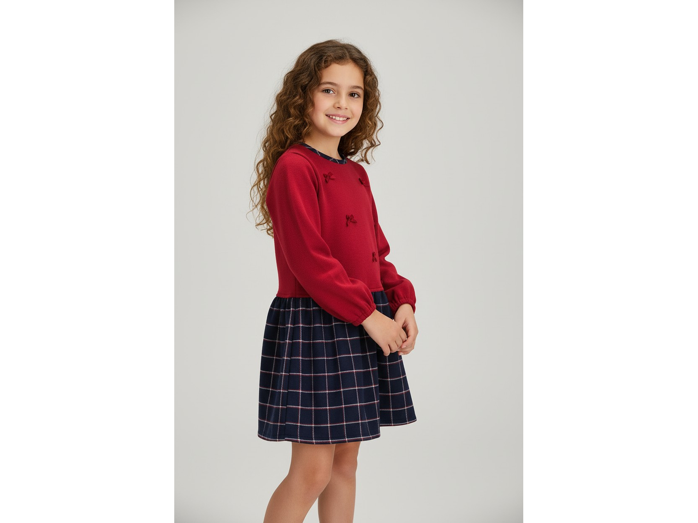 Vestido lacinhos e xadrez 1