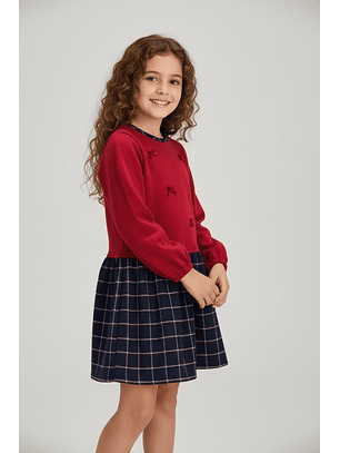 Vestido lacinhos e xadrez