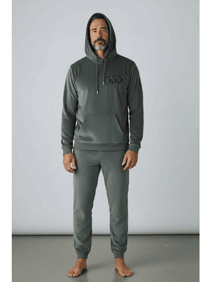 Pijama de homem com capuz em veludo