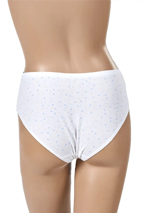Cueca alta em algodão "bolinhas" - Pack de 4