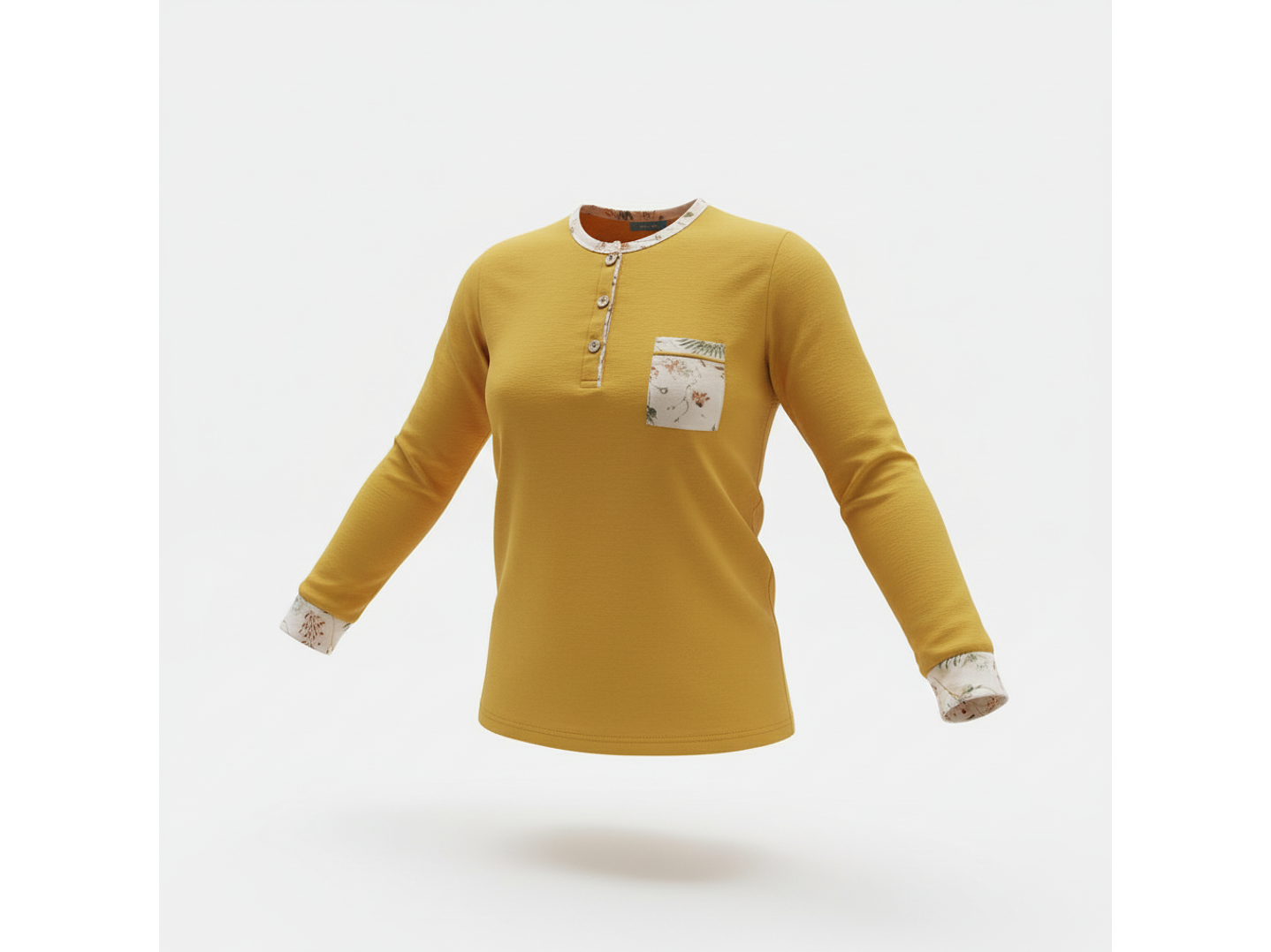 Pijama em algodão - amarelo torrado 2