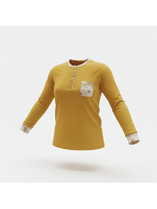 Pijama em algodão - amarelo torrado