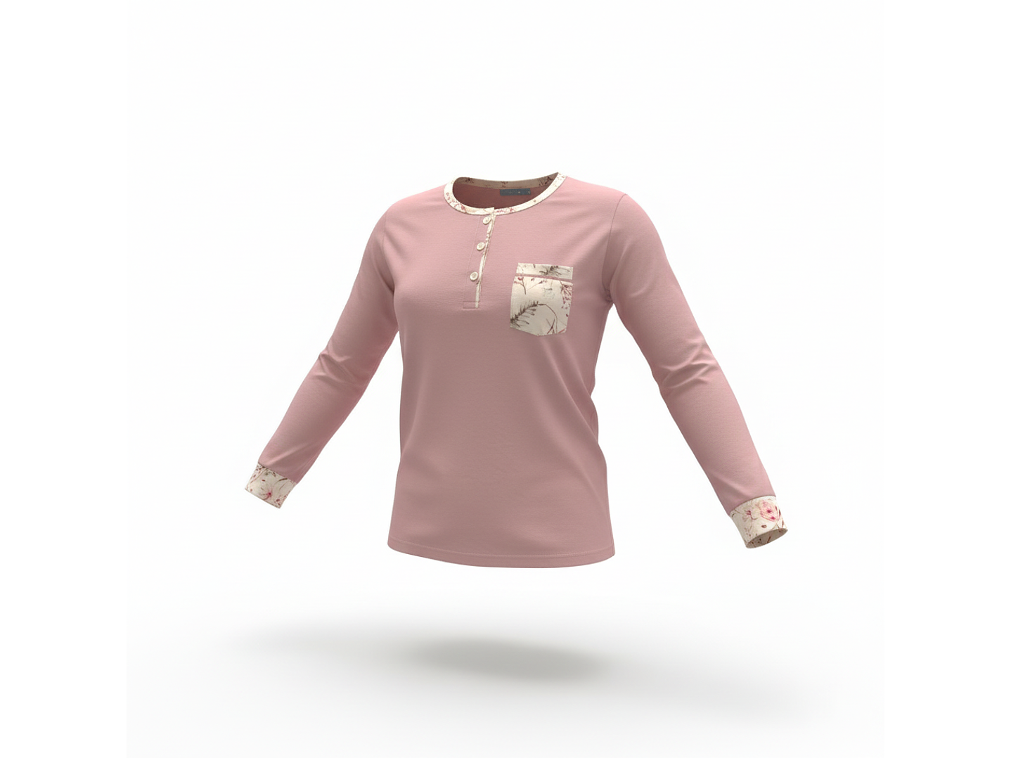 Pijama em algodão - rosa velho 2