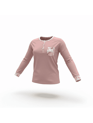 Pijama em algodão - rosa velho