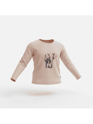 Pijama Rosa Velho com Elefante e Calças Tropicais