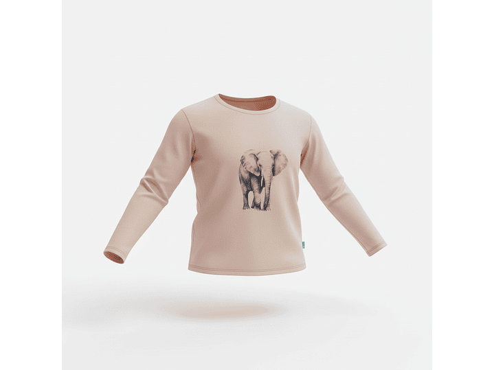 Pijama Rosa Velho com Elefante e Calças Tropicais 2