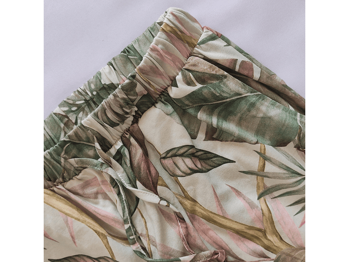 Pijama Rosa Velho com Elefante e Calças Tropicais 5